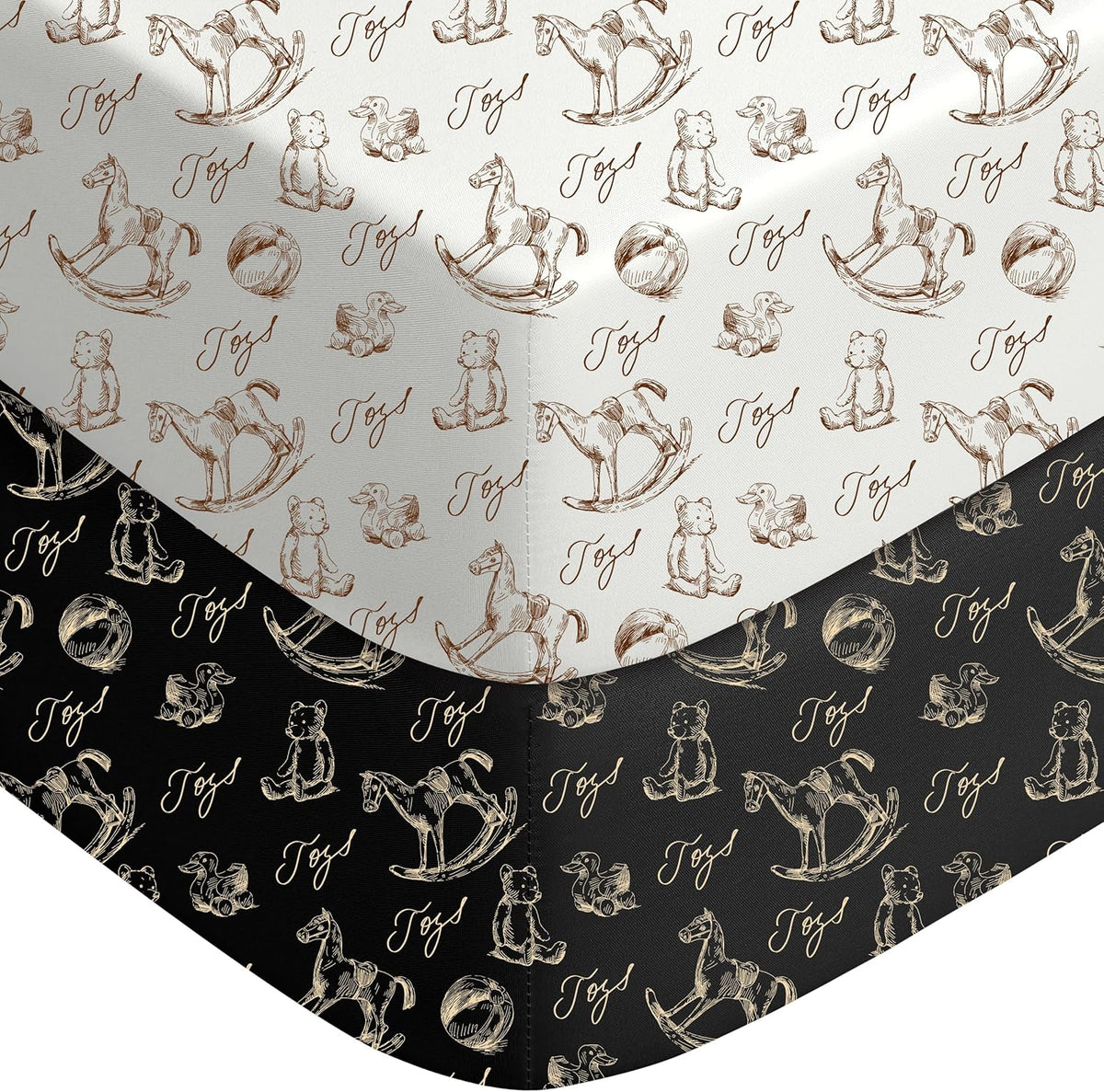 Yoofoss Baby Crib Sheets 2 Pack for Boys and Girls - 52x28 Fitted Crib Sheet Neutral Fits for