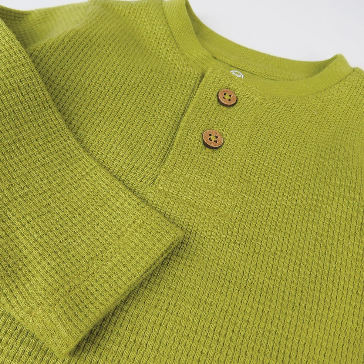 HonestBaby 5-pack Waffle Henley Long Sleeve Shirts 100% Organic Cotton for Infant Baby and Toddler