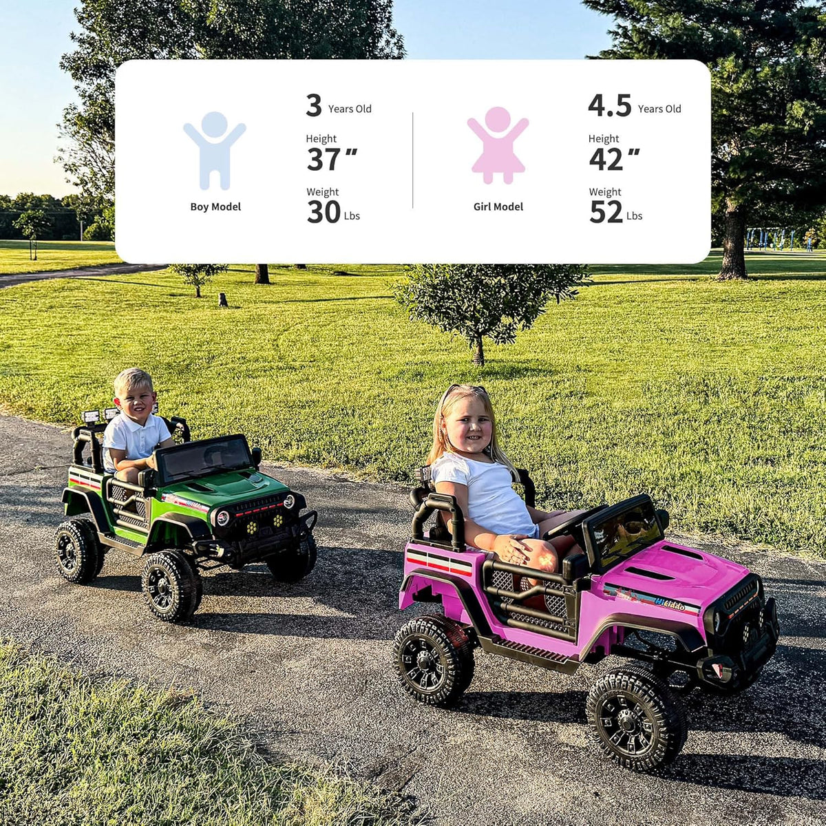 4WD Kids Ride on Car Truck, 12V 7Ah Kids Electric Vehicles Car Ride on Toy for Toddlers w/Remote
