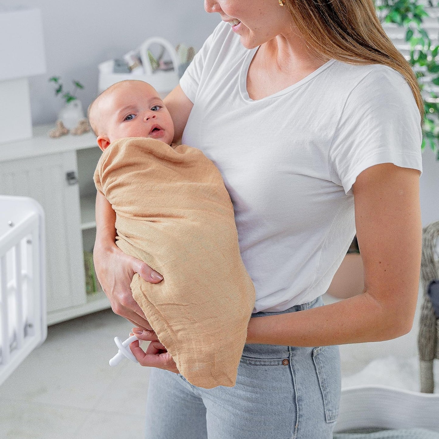 Comfy Cubs Muslin Swaddle Blankets Pack of 1 - 47 x 47 Inch Soft Cotton Baby Blanket Set, Large