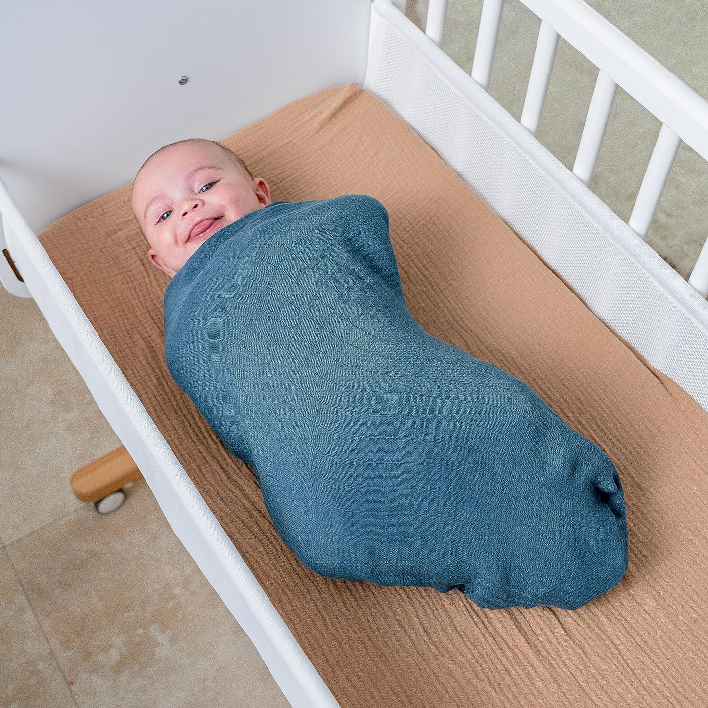 Comfy Cubs Muslin Swaddle Blankets Pack of 1 - 47 x 47 Inch Soft Cotton Baby Blanket Set, Large