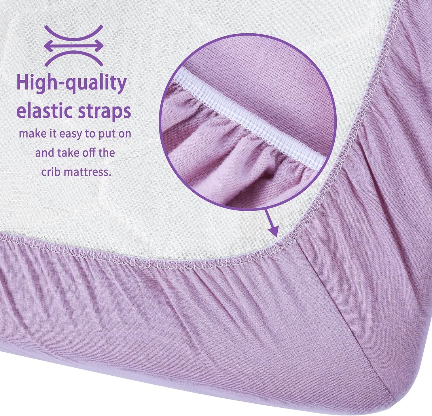 Crib Sheets for Boys Girls,100% Cotton Fitted Crib Sheet 2 Pack for Standard Crib and Toddler