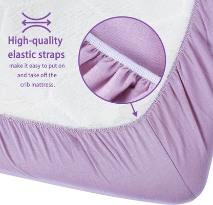 Crib Sheets for Boys Girls,100% Cotton Fitted Crib Sheet 2 Pack for Standard Crib and Toddler