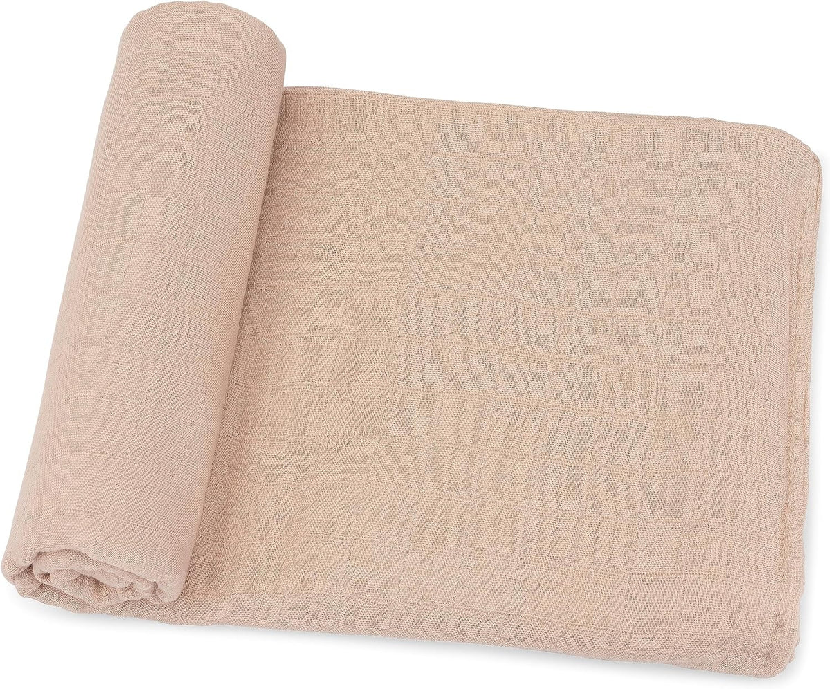 Comfy Cubs Muslin Swaddle Blankets Pack of 1 - 47 x 47 Inch Soft Cotton Baby Blanket Set, Large