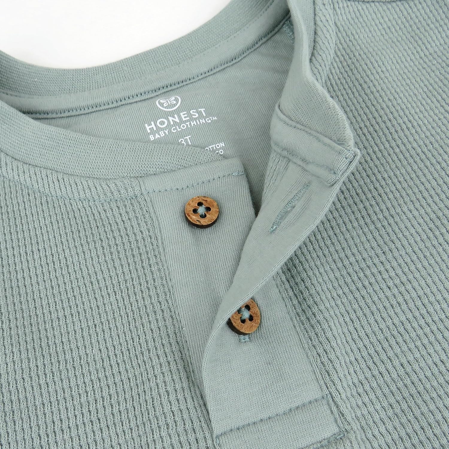 HonestBaby 5-pack Waffle Henley Long Sleeve Shirts 100% Organic Cotton for Infant Baby and Toddler